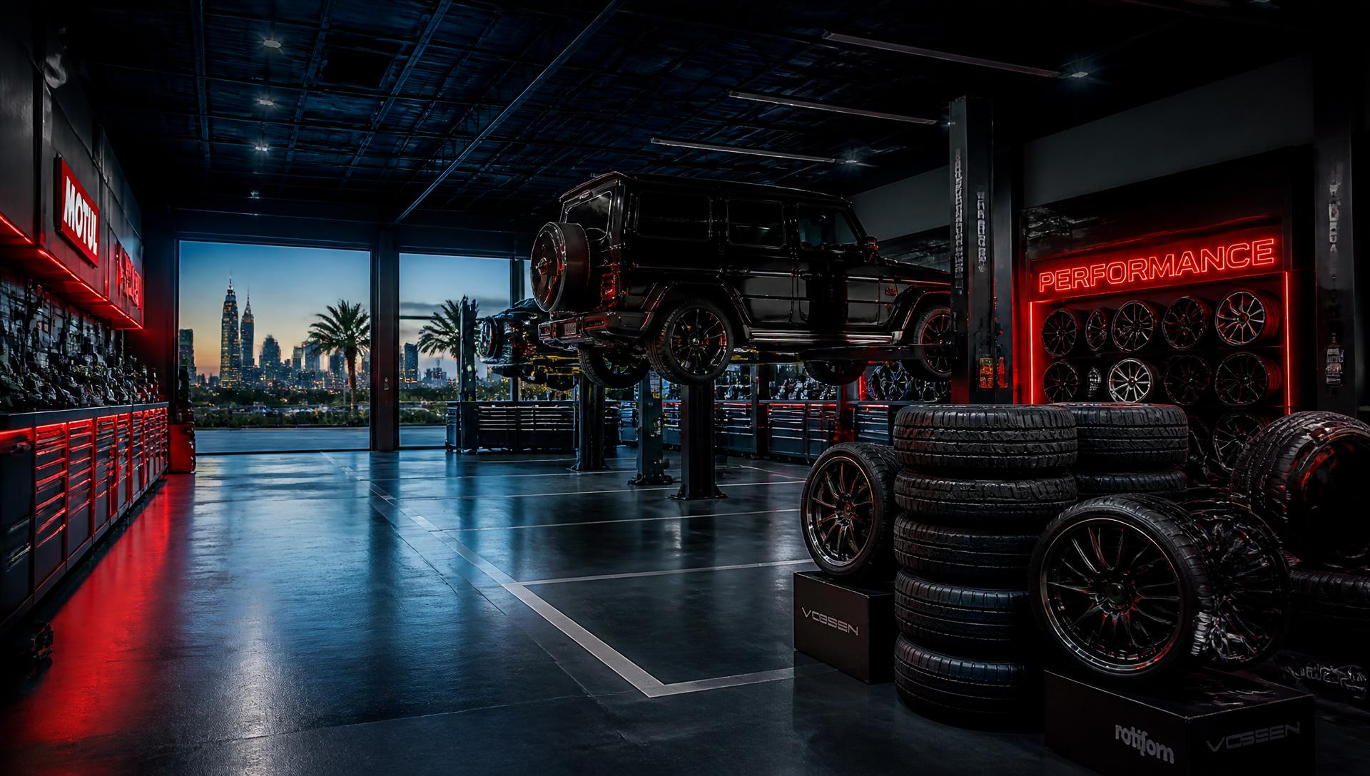 MAX WHEELS automotive workshop with tires and alloy rims
